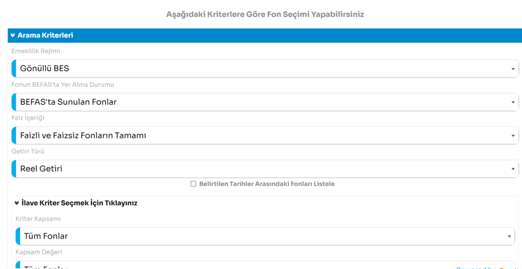 BES katkı payı, BEFAS fonları, BES, katkı payı